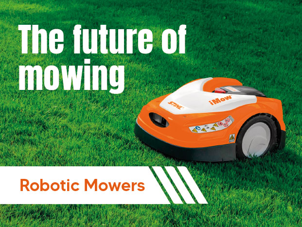 Robotic mowers button